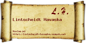 Lintscheidt Havaska névjegykártya